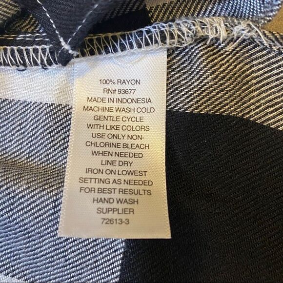 AnA Buffalo Plaid Small Flutter Sleeve Flannel - Picture 4 of 8